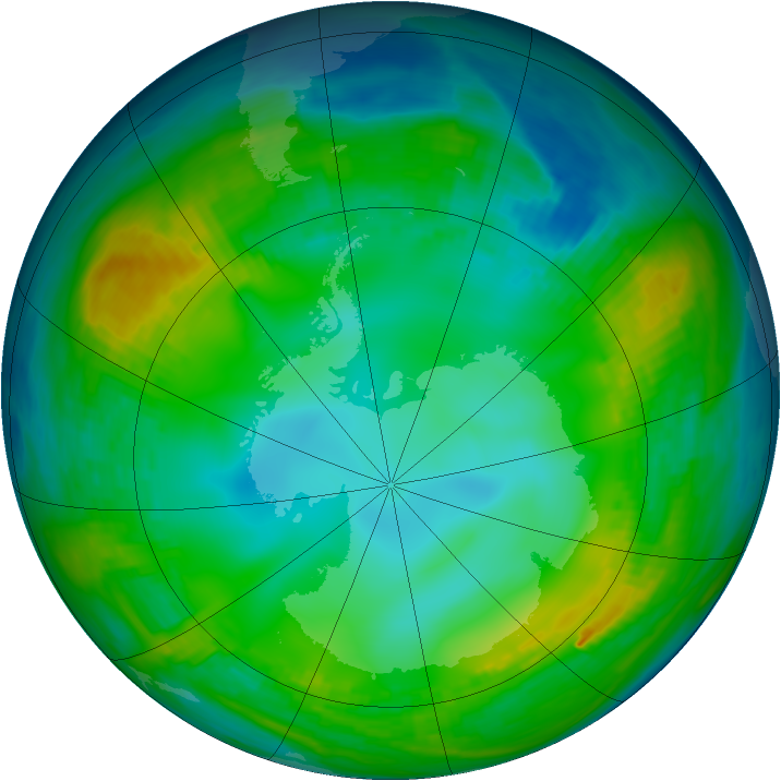 Antarctic ozone map for 23 May 1980